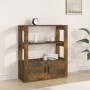 Aparador madera contrachapada color roble ahumado 80x30x90 cm de vidaXL, Aparadores - Ref: Foro24-819465, Precio: 61,29 €, De...