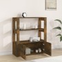 Aparador madera contrachapada color roble ahumado 80x30x90 cm de vidaXL, Aparadores - Ref: Foro24-819465, Precio: 61,29 €, De...