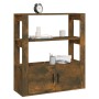 Aparador madera contrachapada color roble ahumado 80x30x90 cm de vidaXL, Aparadores - Ref: Foro24-819465, Precio: 61,29 €, De...