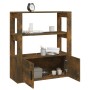 Aparador madera contrachapada color roble ahumado 80x30x90 cm de vidaXL, Aparadores - Ref: Foro24-819465, Precio: 61,29 €, De...