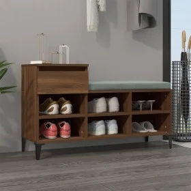 Mueble zapatero madera contrachapada roble marrón 102x36x60 cm de vidaXL, Zapateros y organizadores de calzado - Ref: Foro24-...