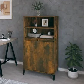 Tall smoked oak plywood sideboard 60x36x110 cm by vidaXL, Sideboards - Ref: Foro24-821233, Price: 90,23 €, Discount: %