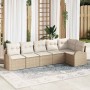 Conjunto de sofá de jardín con cojín 6 pcs Beige Poliratán en Sofás de exterior | Comprar online en Foru.es