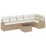 Conjunto de sofá de jardín 7 pcs Beige ratán sintético en Sofás de exterior | Comprar online en Foru.es