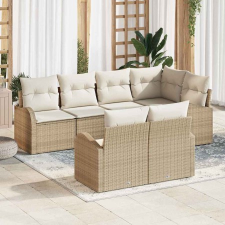 Conjunto de sofá de jardín Beige ratán sintético en Sofás de exterior | Comprar online en Foru.es