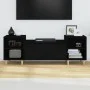 Mueble para TV madera contrachapada negro 160x35x55 cm de vidaXL, Muebles TV - Ref: Foro24-821189, Precio: 88,28 €, Descuento: %