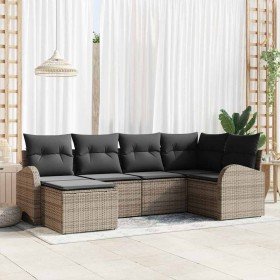 Conjunto de sofá de jardín 6 pcs Gris ratán sintético en Sofás de exterior | Comprar online en Foru.es