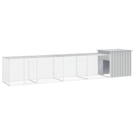 Gallinero de acero galvanizado gris 500x91x100 cm de vidaXL, Jaulas y habitáculos para animales pequeños - Ref: Foro24-310646...