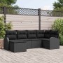 Conjunto de sofás de jardín 6 pcs Negro ratán sintético en Sofás de exterior | Comprar online en Foru.es