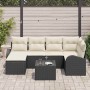 Conjunto de sofás de jardín 7 pcs Negro ratán sintético en Sofás de exterior | Comprar online en Foru.es