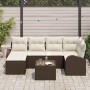 Conjunto de sofás de jardín 7 pcs Marrón ratán sintético en Sofás de exterior | Comprar online en Foru.es