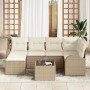 Conjunto de sofás de jardín 7 pcs Beige ratán sintético en Sofás de exterior | Comprar online en Foru.es