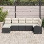 Conjunto de sofá de jardín con cojín 7 pcs Negro Poliratán en Sofás de exterior | Comprar online en Foru.es