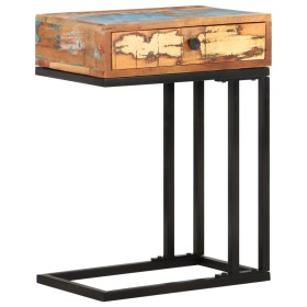 Mesa auxiliar forma de U madera maciza reciclada 45x30x61 cm en Mesas auxiliares | Comprar online en Foru.es