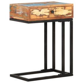 Mesa auxiliar forma de U madera maciza reciclada 45x30x61 cm en Mesas auxiliares | Comprar online en Foru.es