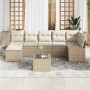 Conjunto de sofá de jardín con cojín 8 pcs Beige Poliratán en Sofás de exterior | Comprar online en Foru.es