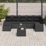 Conjunto de sofá de jardín con cojín 8 pcs Negro Poliratán en Sofás de exterior | Comprar online en Foru.es
