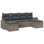 Conjunto de sofá de jardín 6 pcs Gris Rattan de Poliéster en Sofás de exterior | Comprar online en Foru.es