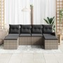 Conjunto de sofá de jardín 6 pcs Gris Rattan de Poliéster en Sofás de exterior | Comprar online en Foru.es
