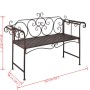 Banco de jardín de acero marrón envejecido 132 cm de vidaXL, Bancos de jardín - Ref: Foro24-40716, Precio: 152,76 €, Descuent...