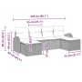 Conjunto de sofá de jardín 6 pcs Gris Claro Rattan de Poliéster en Sofás de exterior | Comprar online en Foru.es