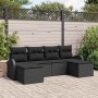 Conjunto de sofá de jardín 6 pcs Negro Rattan de Poliéster en Sofás de exterior | Comprar online en Foru.es