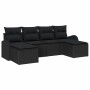 Conjunto de sofá de jardín 6 pcs Negro Rattan de Poliéster en Sofás de exterior | Comprar online en Foru.es