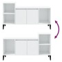 Mueble de TV madera contrachapada blanco brillo 100x35x55 cm de vidaXL, Muebles TV - Ref: Foro24-821182, Precio: 60,90 €, Des...