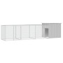 Gallinero de acero galvanizado gris 400x91x100 cm de vidaXL, Jaulas y habitáculos para animales pequeños - Ref: Foro24-310646...