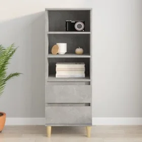 Hohes Sideboard aus betongrauem Sperrholz, 40 x 36 x 110 cm von vidaXL, Sideboards - Ref: Foro24-821240, Preis: 60,90 €, Raba...