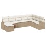 Conjunto de sofá de jardín 8 pcs Beige Rattan de Poliéster en Sofás de exterior | Comprar online en Foru.es
