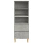Aparador alto madera contrachapada gris hormigón 40x36x110 cm de vidaXL, Aparadores - Ref: Foro24-821240, Precio: 61,56 €, De...