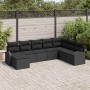 Conjunto de sofá de jardín 8 pcs Negro Rattan de Poliéster en Sofás de exterior | Comprar online en Foru.es