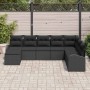 Conjunto de sofá de jardín 8 pcs Negro Rattan de Poliéster en Sofás de exterior | Comprar online en Foru.es