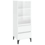 Aparador alto madera contrachapada blanco brillo 40x36x110 cm de vidaXL, Aparadores - Ref: Foro24-821246, Precio: 74,11 €, De...