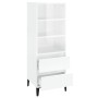 Aparador alto madera contrachapada blanco brillo 40x36x110 cm de vidaXL, Aparadores - Ref: Foro24-821246, Precio: 74,11 €, De...