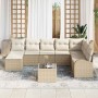 Conjunto de sofá de jardín con cojín 9 pcs Beige Poliratán en Sofás de exterior | Comprar online en Foru.es