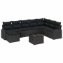 Conjunto de sofá de jardín con cojín 9 pcs Negro Poliratán en Sofás de exterior | Comprar online en Foru.es