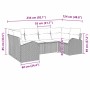 Conjunto de sofá de jardín 6 pcs Marrón Rattan de Poliéster en Sofás de exterior | Comprar online en Foru.es