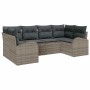 Conjunto de sofá de jardín 6 pcs Gris Rattan de Poliéster en Sofás de exterior | Comprar online en Foru.es