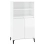 Aparador alto madera contrachapada blanco brillo 60x36x110 cm de vidaXL, Aparadores - Ref: Foro24-821230, Precio: 116,67 €, D...