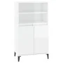 Aparador alto madera contrachapada blanco brillo 60x36x110 cm de vidaXL, Aparadores - Ref: Foro24-821230, Precio: 114,91 €, D...