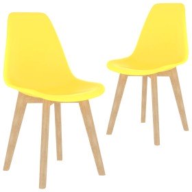 Sillas de comedor 2 unidades plástico amarillo en Sillas de comedor | Comprar online en Foru.es