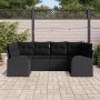 Conjunto de sofá de jardín 6 pcs Negro Rattan de Poliéster en Sofás de exterior | Comprar online en Foru.es