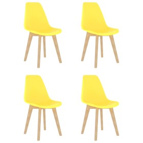 Sillas de comedor 4 unidades plástico amarillo en Sillas de comedor | Comprar online en Foru.es