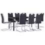Juego de comedor 9 piezas cuero sintético negro de vidaXL, muebles para cocinas y comedores - Ref: Foro24-3053112, Precio: 92...