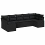 Conjunto de sofá de jardín 7 pcs Negro Rattan de Poliéster en Sofás de exterior | Comprar online en Foru.es