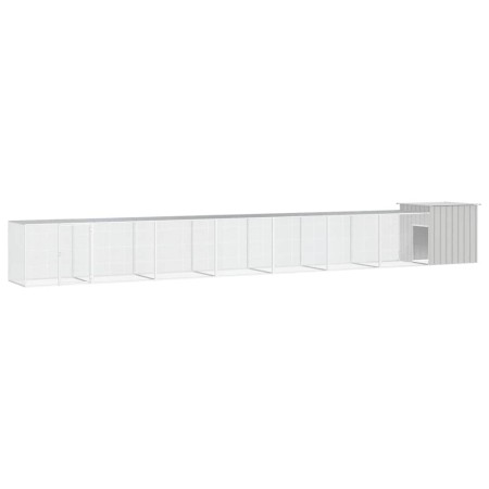 Gallinero de acero galvanizado gris 800x91x100 cm de vidaXL, Jaulas y habitáculos para animales pequeños - Ref: Foro24-310646...