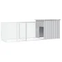 Gallinero de acero galvanizado gris 300x91x100 cm de vidaXL, Jaulas y habitáculos para animales pequeños - Ref: Foro24-310646...