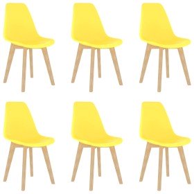 Sillas de comedor 6 unidades plástico amarillo en Sillas de comedor | Comprar online en Foru.es